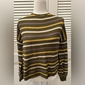 Blu Pepper Multicolor Striped Crewneck Sweater